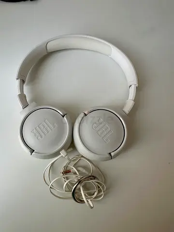White JBL headphones