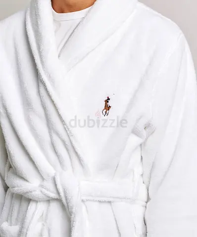 Unisex White Ralph Lauren-style Terry Cloth Bathrobe Size S/M