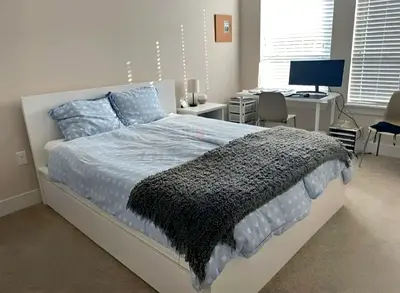 Ikea Queen size bed with mattress and storage drawers