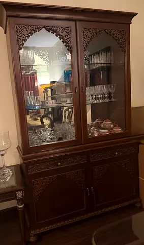 Premium Solid Wood Glass Display & Crockery Cabinet