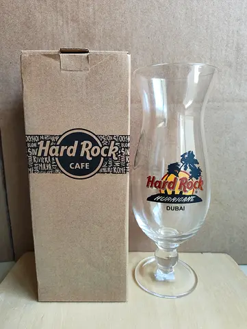 Hard Rock Cafe Dubai Hurricane Glass UAE Original Box HRC Collectible Rare