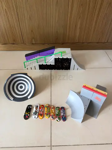Tech deck skate park and skate boards