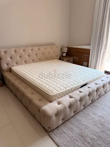 Bed, mattress , side tables