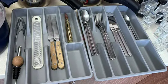Kitchen Cutlery in Organizer Trays from IKEA