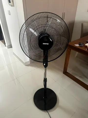 Black Adjustable Pedestal Stand Fan - Good Working Condition
