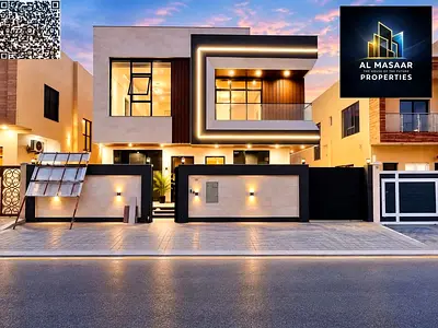 Two-story villa with a rooftop terrace in Al Yasmin | Freehold ownership for all nationalities. The villa is opposite Al Rahmaniya, Sharjah.