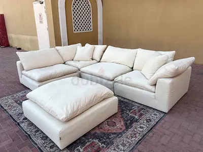 Marina home luscious feather filled sofa with footstool