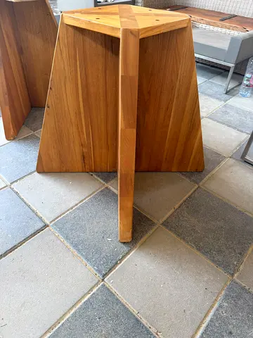 Set of 3 Solid Wood Stool Base WITHOUT TOP from Crate and Barrel