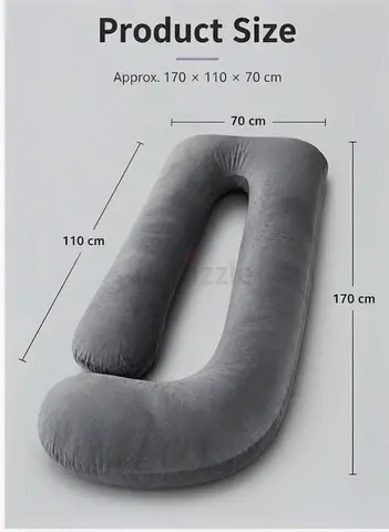 Grey Velvet Full Body Pregnancy Pillow