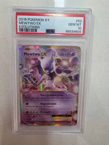 PSA 10 Mewtwo EX #52/108 - 2016 Pokemon XY Evolutions - Energy Absorption/Psyburn - GEM MINT