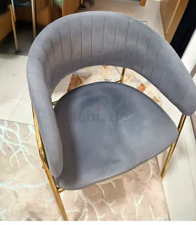 Grey Chair with Gold Frame - Good Condition