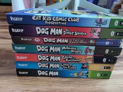 Dog Man series (6 books) + Cat Kid Comic Club — Dav Pilkey graphic novels set