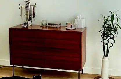 West Elm Mid Century solid wood, Gemini Dresser, with 6 drawers