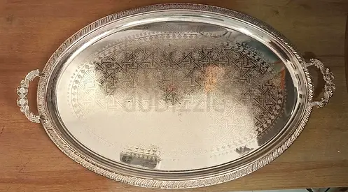 Big silver color serving tray