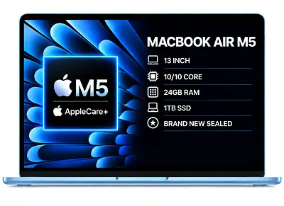 MacBook Air M5  24GB RAM | 1TB SSD | 13” - Apple Care Plus