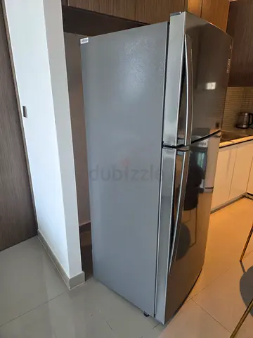 LG Double Door Refrigerator - Silver, Good Condition