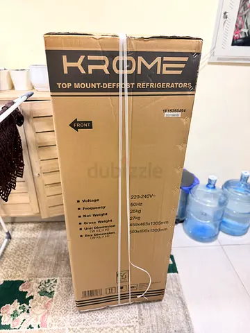 Krome Double-Door Refrigerator (Boxed) - Model KR-FDC180SF