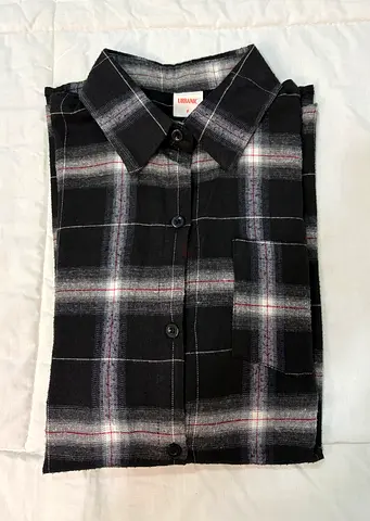 Black & white plaid long sleeve shirt — Available for a quick sale