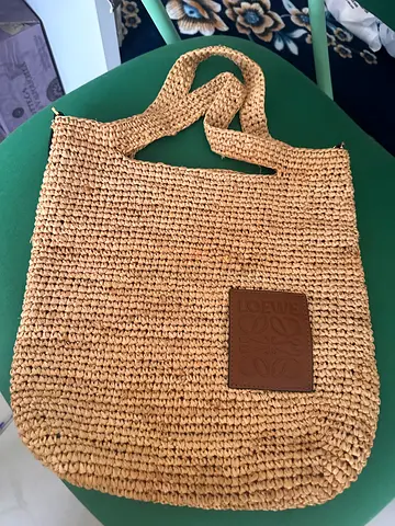 Loewe Raffia Anagram Tote Bag – Natural / Tan Slouchy