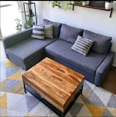Gray L-shaped 3-seater Sofa with Chaise