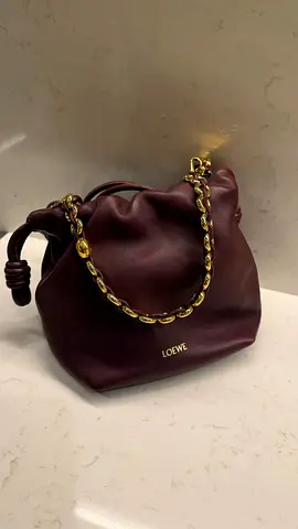 Loewe Burgundy Leather with Gold Chain