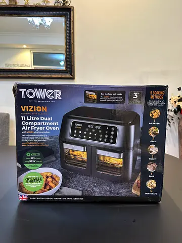 Tower Vizon Twin Dual Air Fryer Oven 11 litre - New in Box