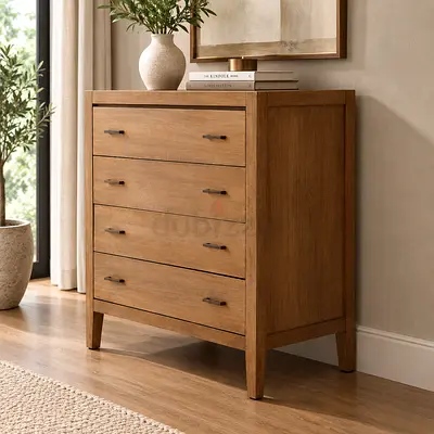 Crate&barrel Modern Wooden Chest of 4 Drawers