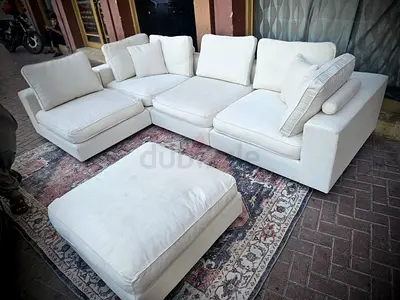 Modular marina home Feather filled sofa with footstool
