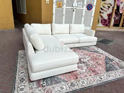West Elm L shape Sofa Beige