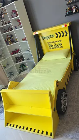 Yellow Bulldozer Themed Kids Bed Good Condition