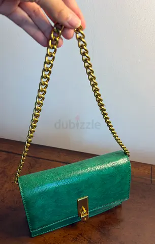 Green leather shoulder bag - Brand New