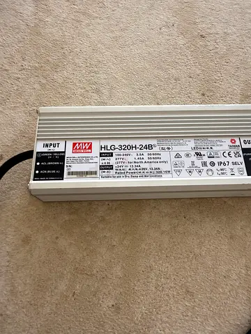 Mean Well HLG-320H-24B LED Driver / Power Supply - 320W, 24V