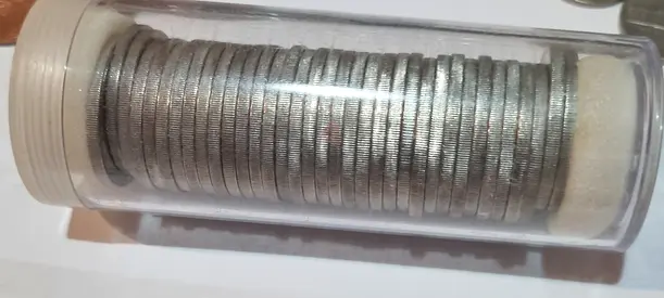Roll of Vintage Silver-Colored Coins in Plastic Tube (Approx. 40-50 pcs)