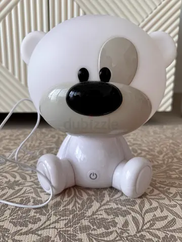 White Bear Night Light / Baby Room Lamp - Cute LED Nursery Light with USB