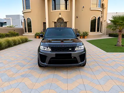 Range Rover Sport SVR 2019 | GCC | Carbon Pack | Corris Grey | Red Interior