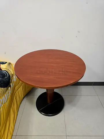 Round Wooden Cafe Table with sturdy Base - Good Condition