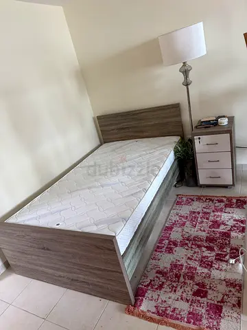 Single bed frame (120x200) with mattress and bedside cabinet - Excellent condition