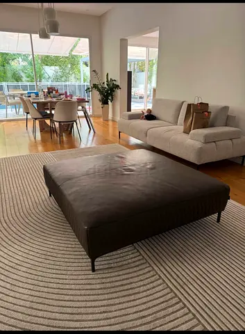 Leather italian ottoman