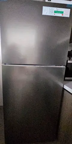 Stainless Steel Double-Door Refrigerator - Good Condition
