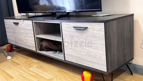 Home box Modern  TV unit / entertainment cabinet - grey wood finish location Dubai silicon oasis