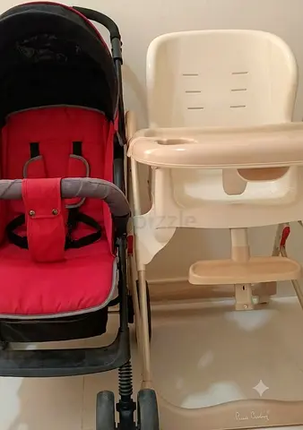 Perie cardin height adjustable high chair and stroller