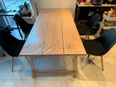 JYSK Solid Wood Dining Table - Seats 4, Light Oak Finish