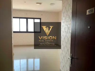 Two-bedroom apartment with a living room for rent in Salama, next to Khalifa Hospital – AED 34,000 per year.