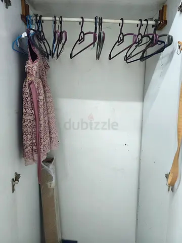 Simple White Wardrobe / Closet with Hanging Rail (Used) 6 doors