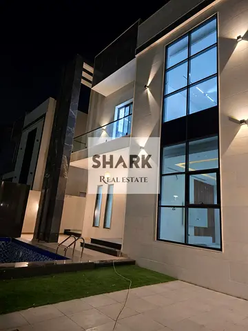 A distinctive villa for sale in Al Zahia area - Ajman First occupancy Land area: 3014 sq ft Built-up area: 2700 sq ft Consists of 4 master bedrooms Wi
