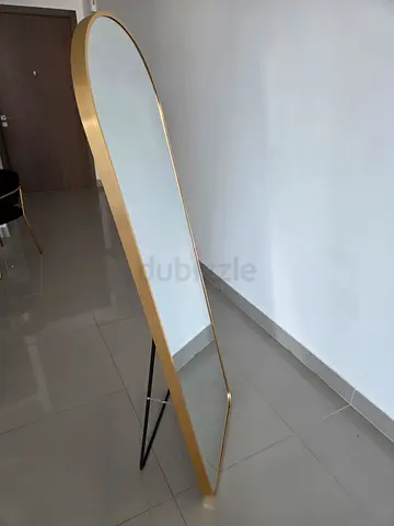 Long Narrow Gold-Framed Mirror