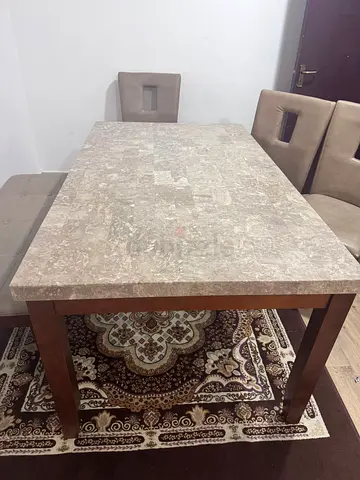6 Seater Dining Table, Marble top