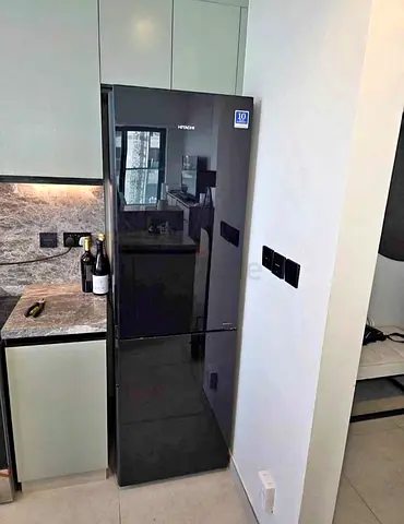 Hitachi black bottom mount refrigerator for sell 💯 good working