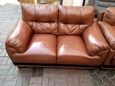 Brown leather Sofa 2+1 armchair - comfortable,