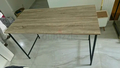 JYSK Simple wood-top study desk with metal frame — good condition 60×120×75